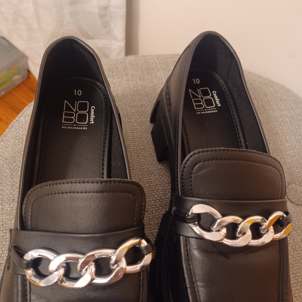 Chunky Heel Lug Loafers Sz 10 - Picture 3 of 5